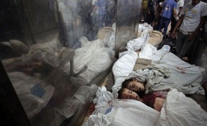 Foto: Cadáveres de niños palestinos en el hospital de Shifa. Foto: GTRES