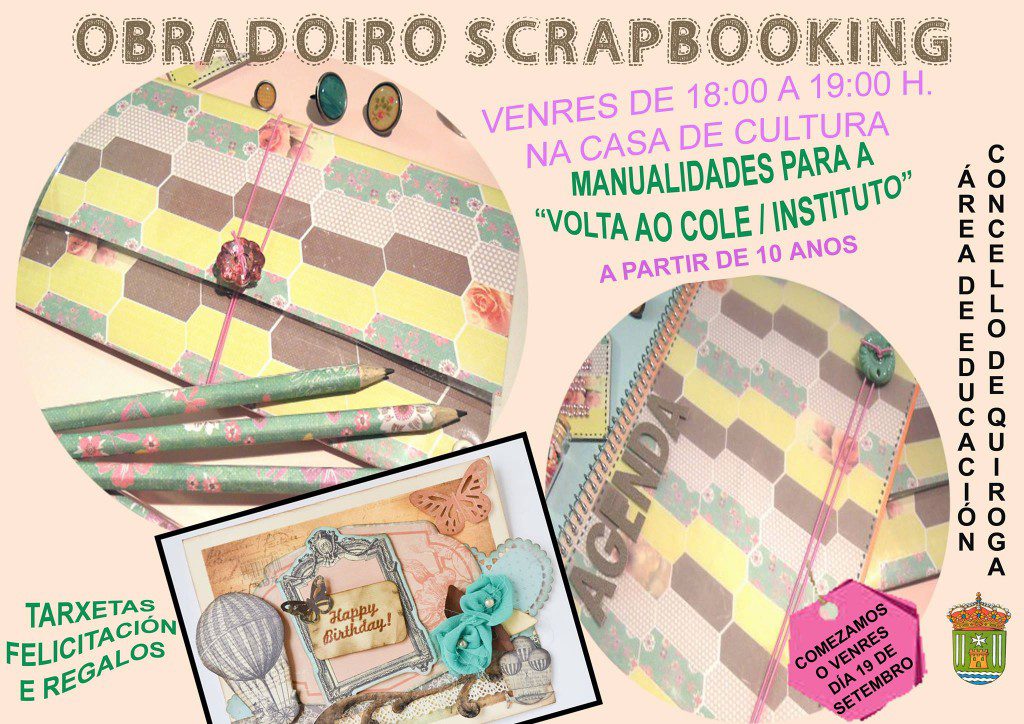 Actividad extraescolar en Quiroga, Obradoiro Scrapbooking