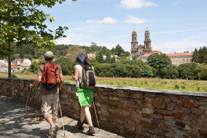 Peregrinos llegando a Santiago de Compostela