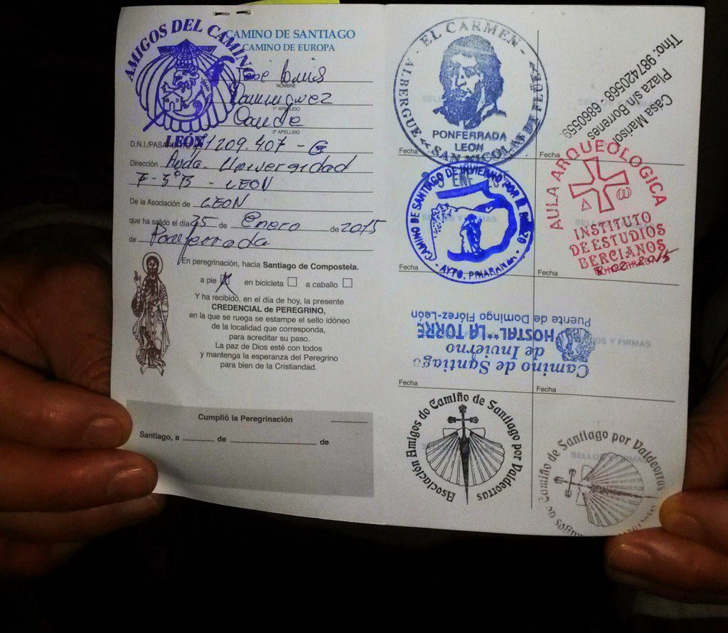 credencial o carta del peregrino