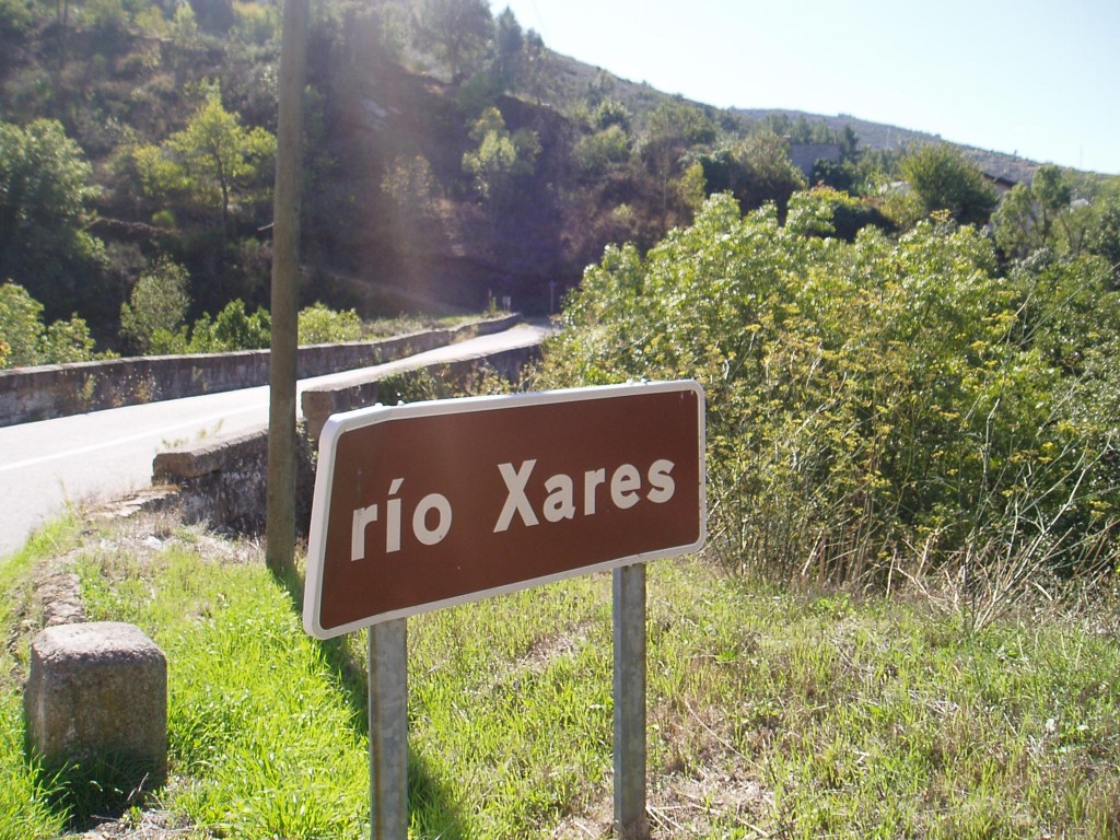 Cartel indicativo Río Xares 