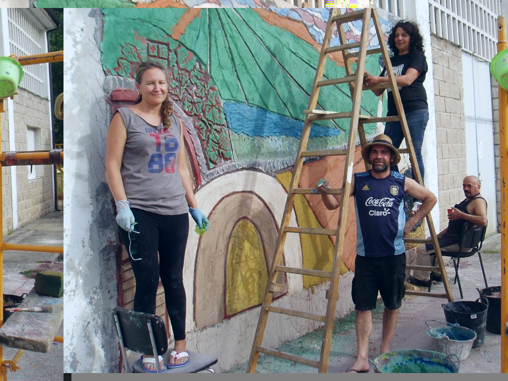 A punto de finalizar el mural de Vilamartín
